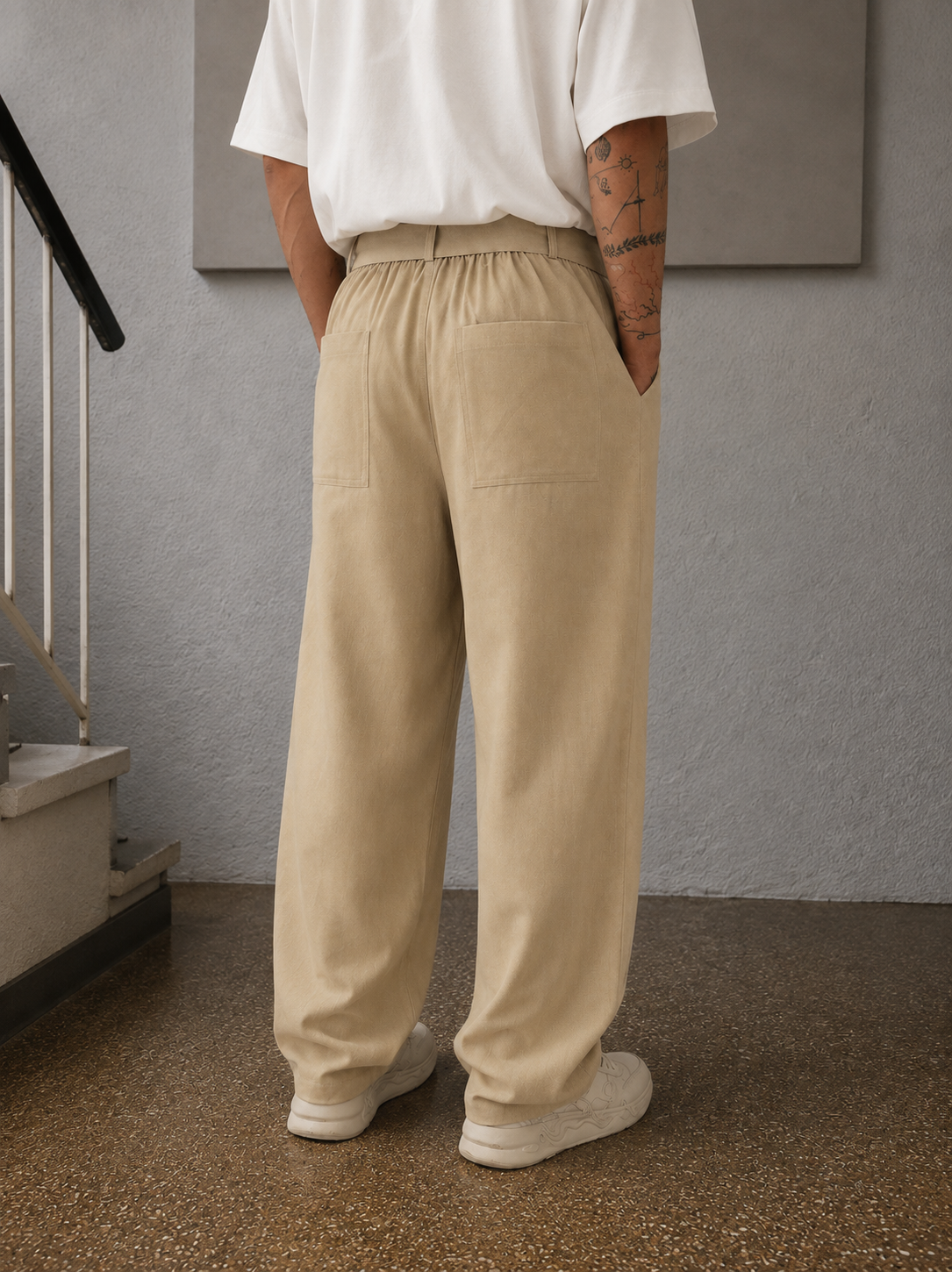 LINEN FS PANTS IN BEIGE