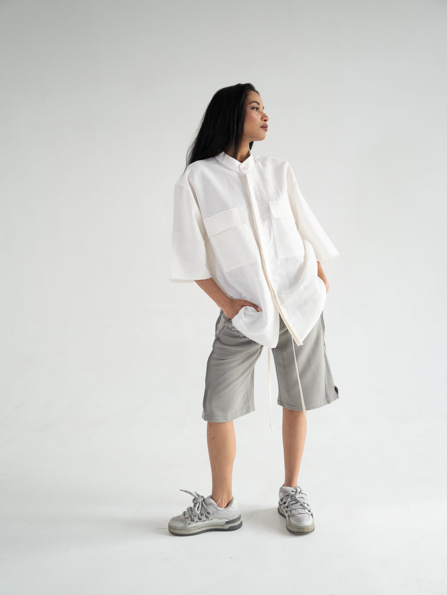 FERE STUDIOS LINEN SHIRT IN OFF WHITE