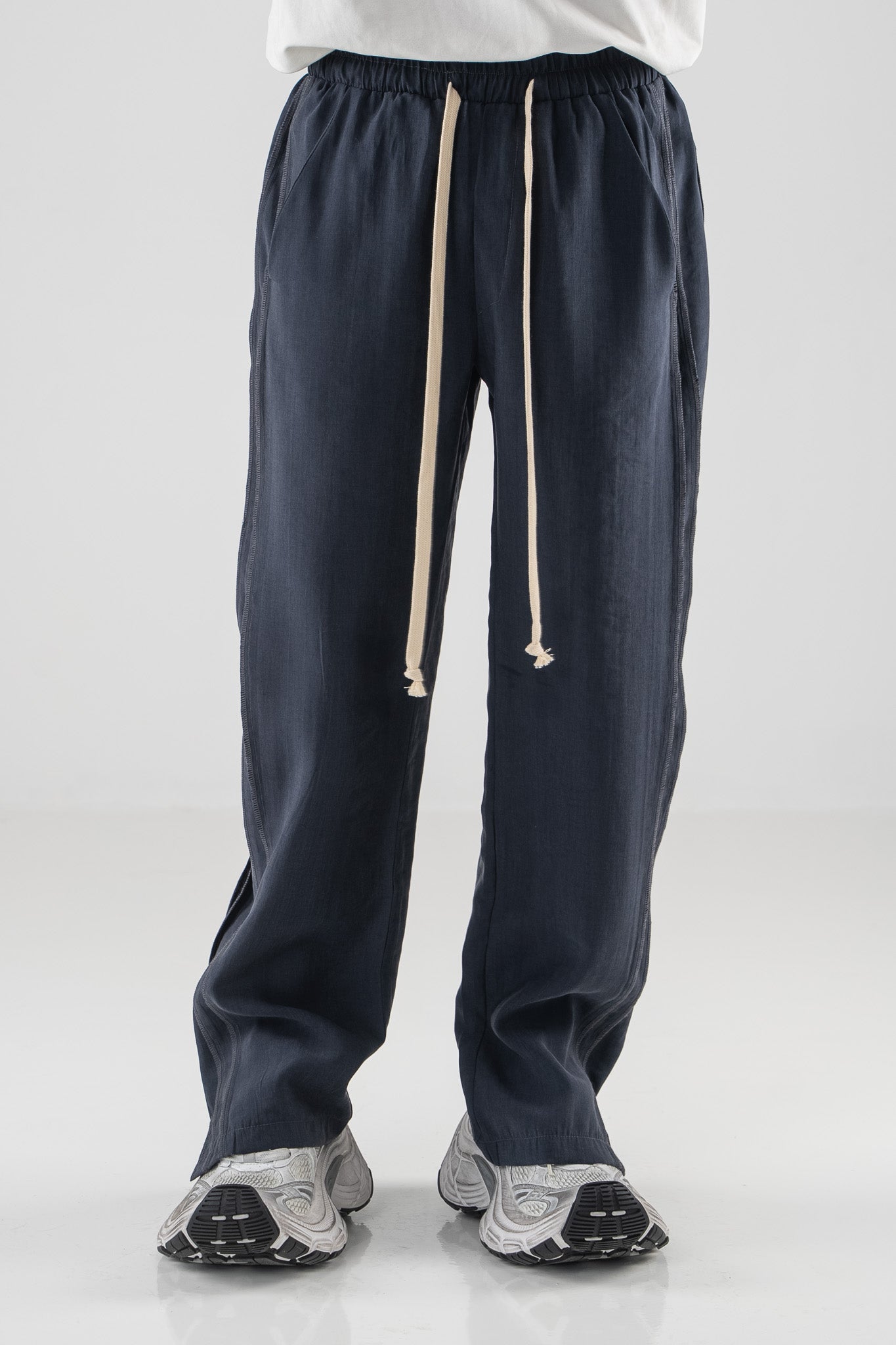 FERE STUDIOS PANTS BAGGY DOUBLE LANE IN GREY ANTHRACITE