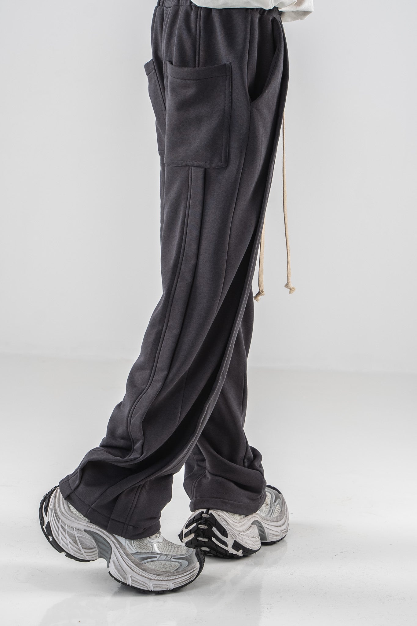 FERE STUDIOS PANTS BREATHABLE BAGGY LOOSE FIT IN GRAY ANTHRACITE