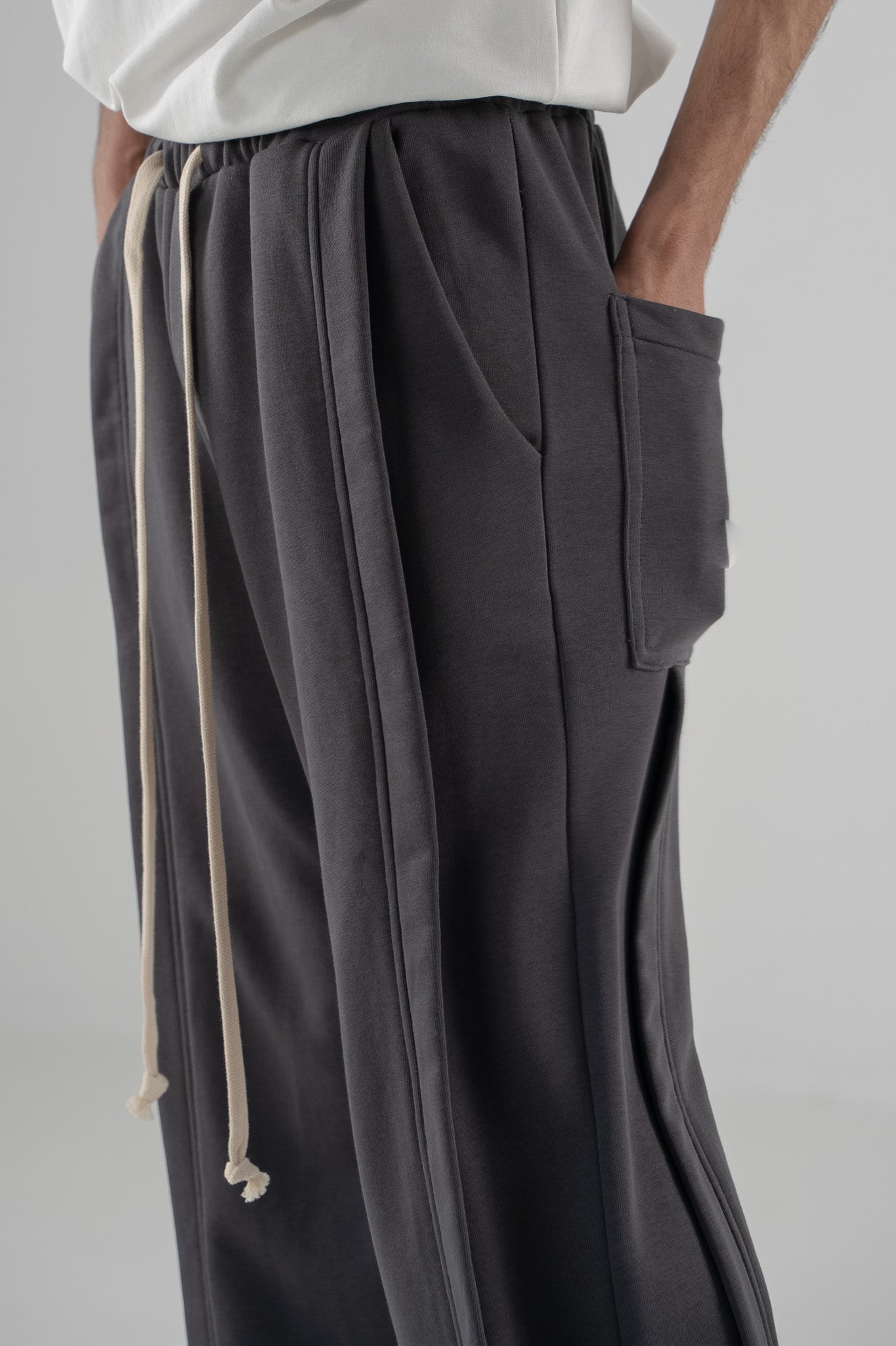 FERE STUDIOS PANTS BREATHABLE BAGGY LOOSE FIT IN GRAY ANTHRACITE