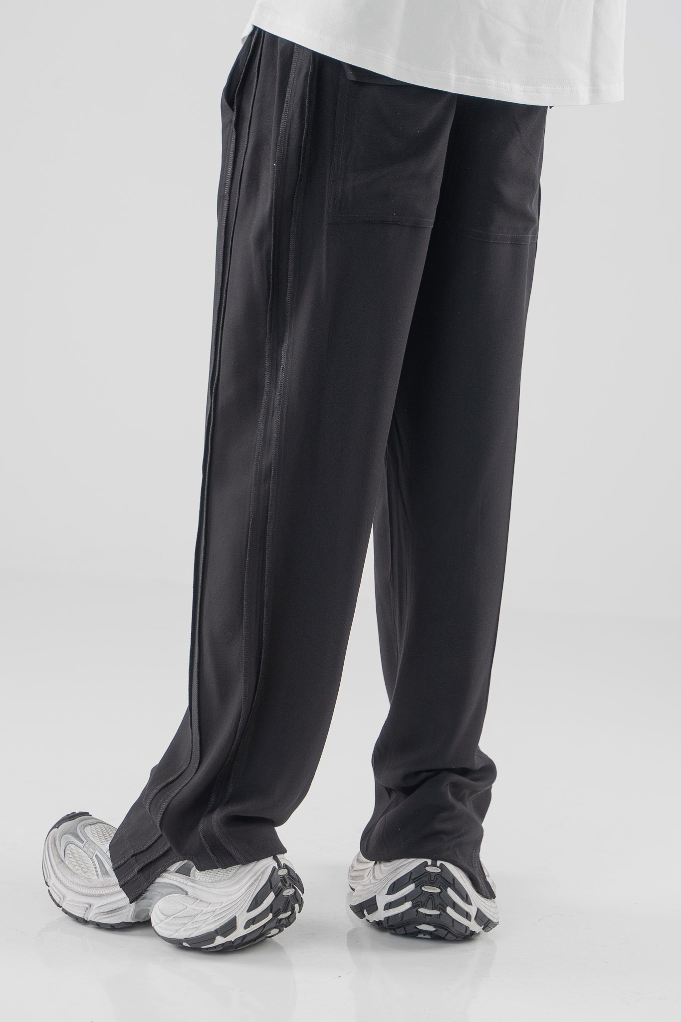 FERE STUDIOS PANTS BAGGY DOUBLE LANE IN BLACK
