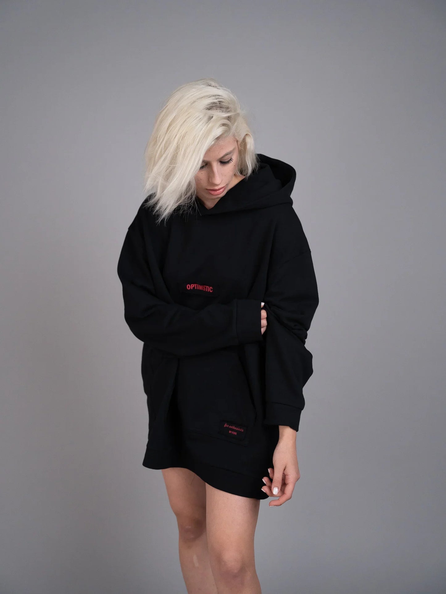 OPTIMISTIC HOODIE OVERSIZED IN BLACK