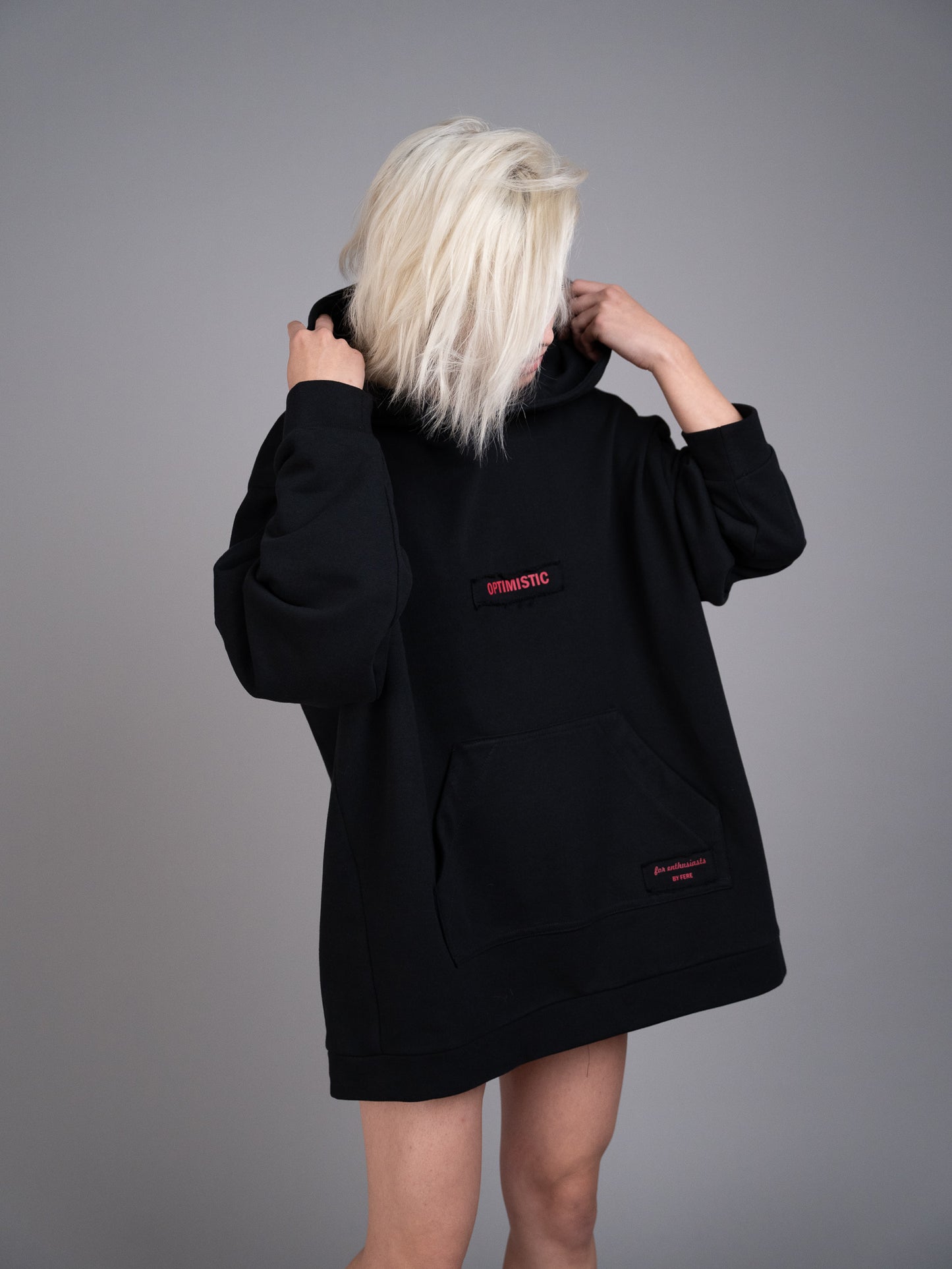 OPTIMISTIC HOODIE OVERSIZED IN BLACK