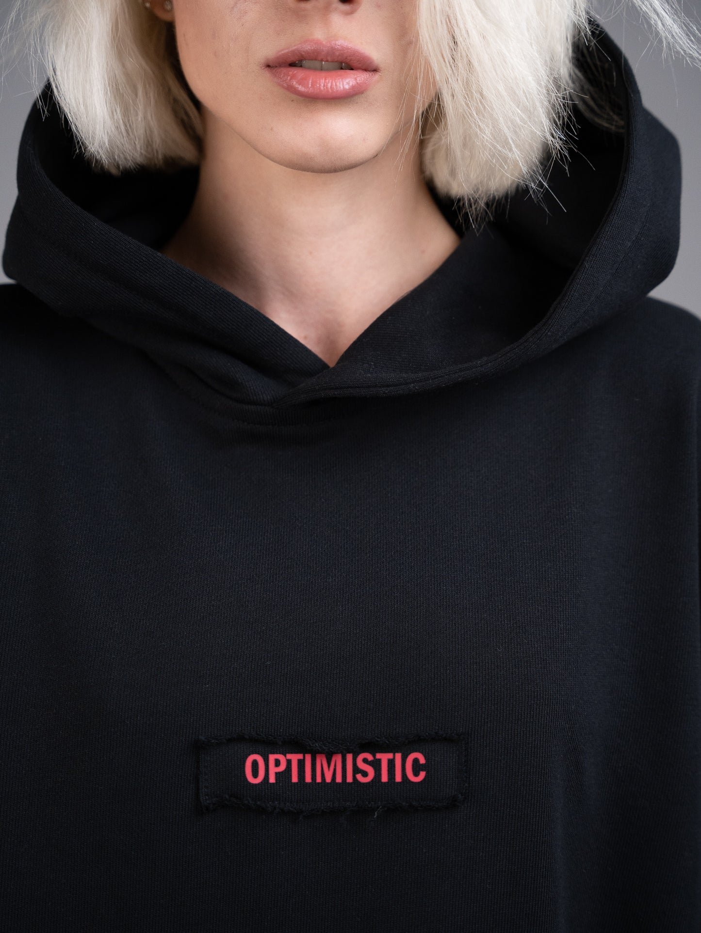 OPTIMISTIC HOODIE OVERSIZED IN BLACK