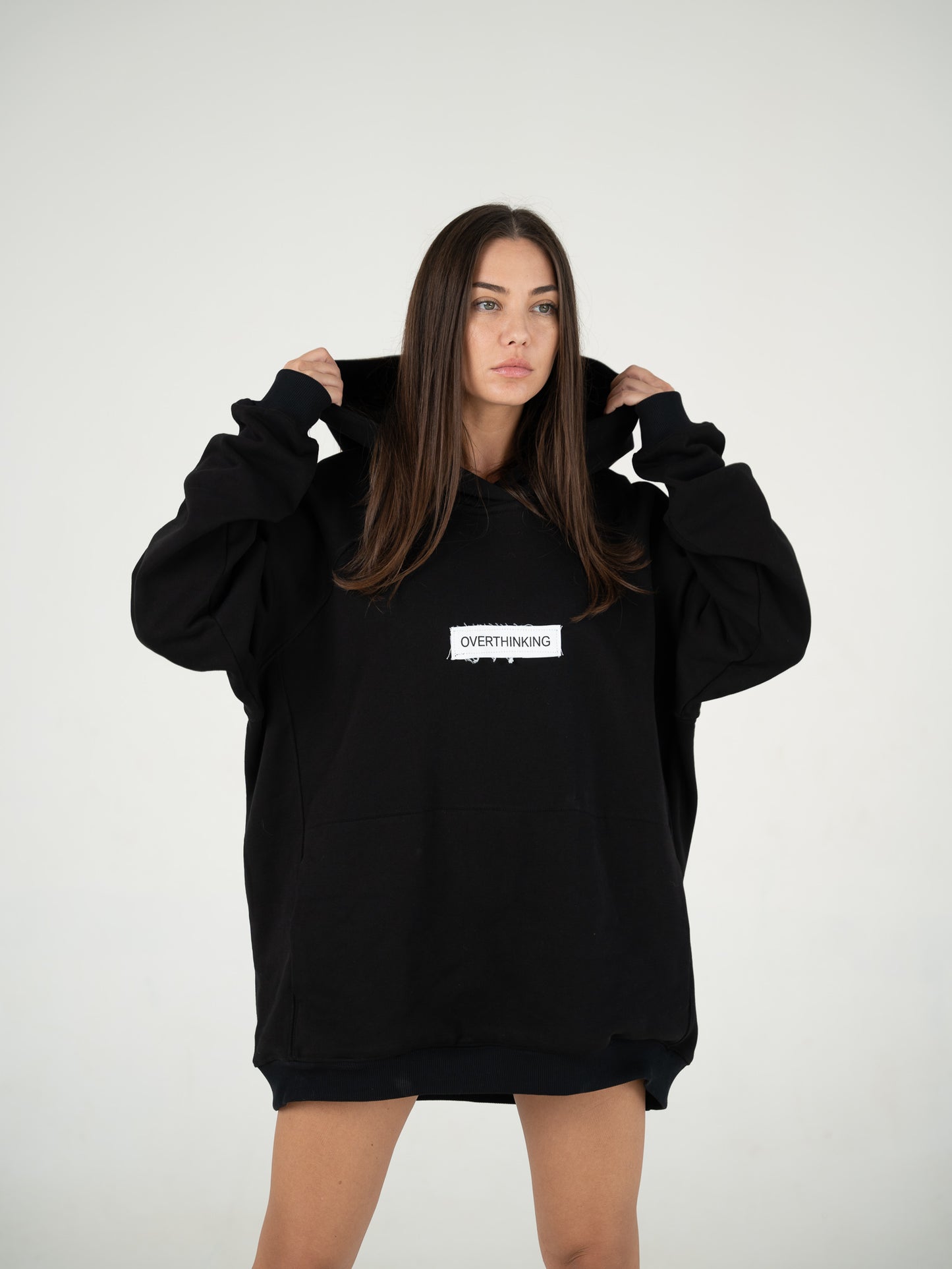 OVERTHINKING HOODIE OVERSIZED IN BLACK