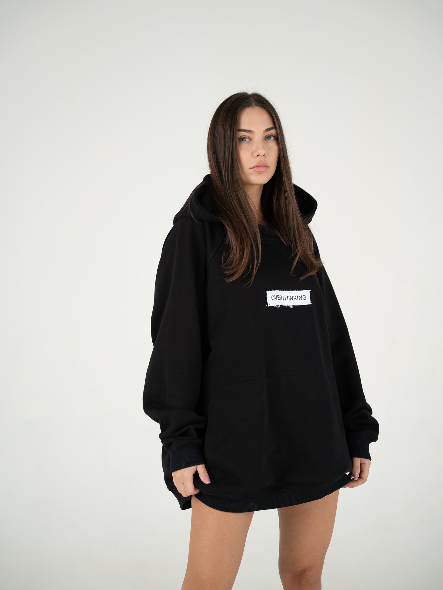 OVERTHINKING HOODIE OVERSIZED IN BLACK
