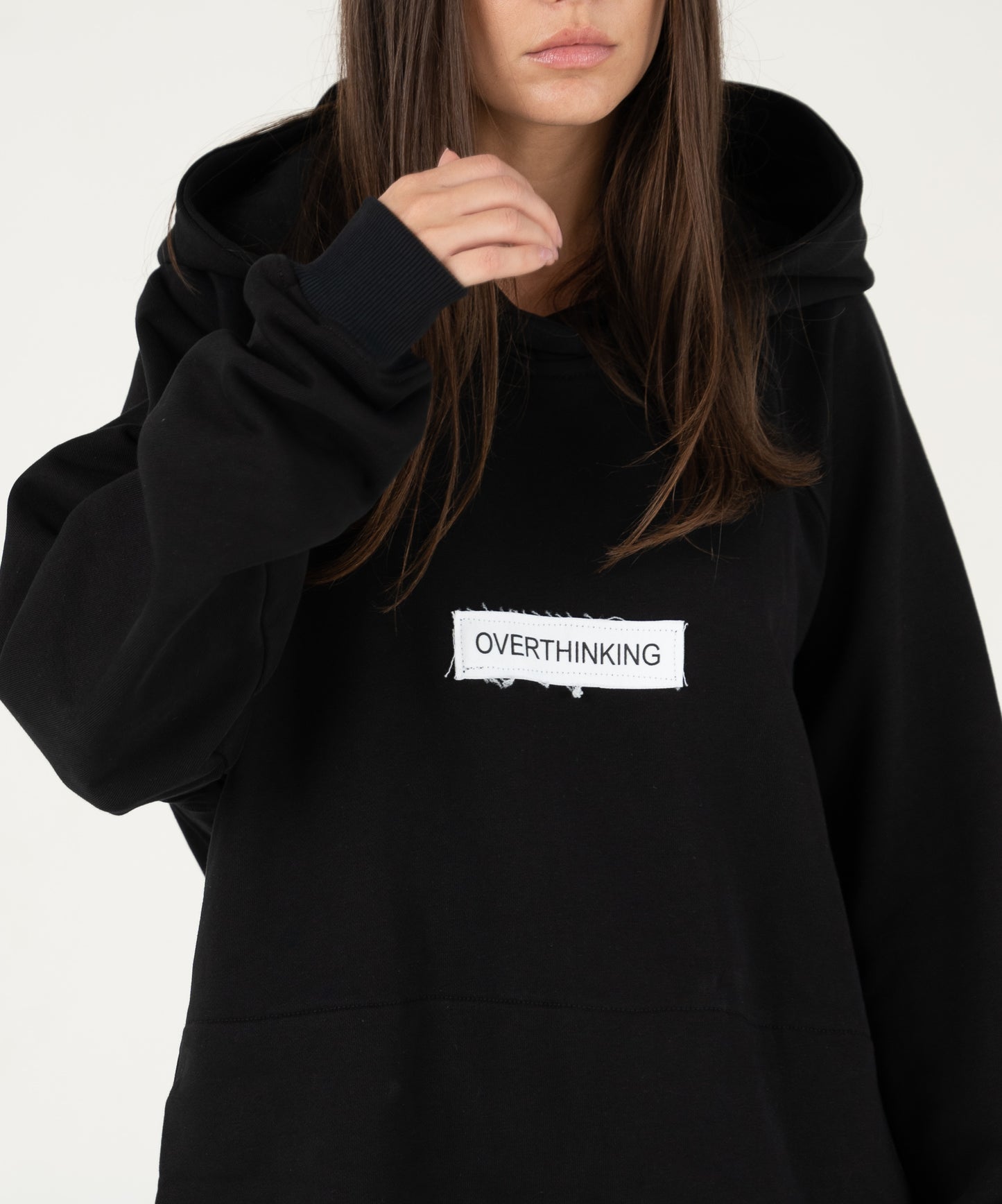 OVERTHINKING HOODIE OVERSIZED IN BLACK