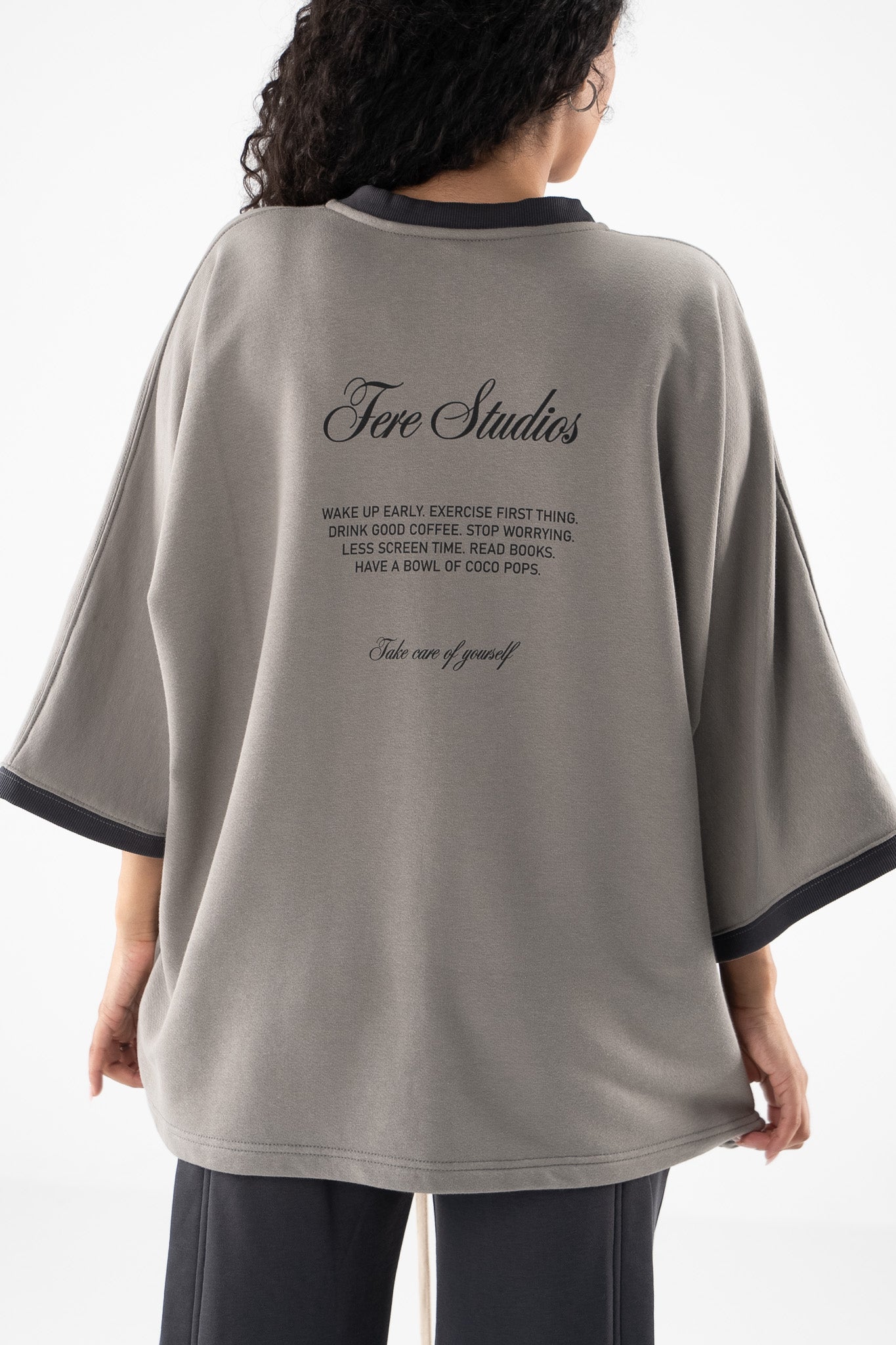 FERE STUDIOS T-SHIRT EXTRA OVERZISED 'TAKE CARE OF YOURSELF"