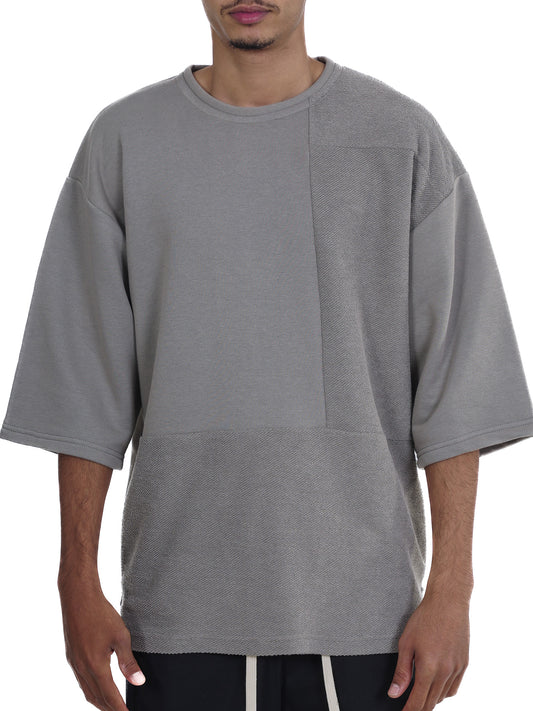 PATCHWORK OVERSIZED T-SHIRT IN GREY