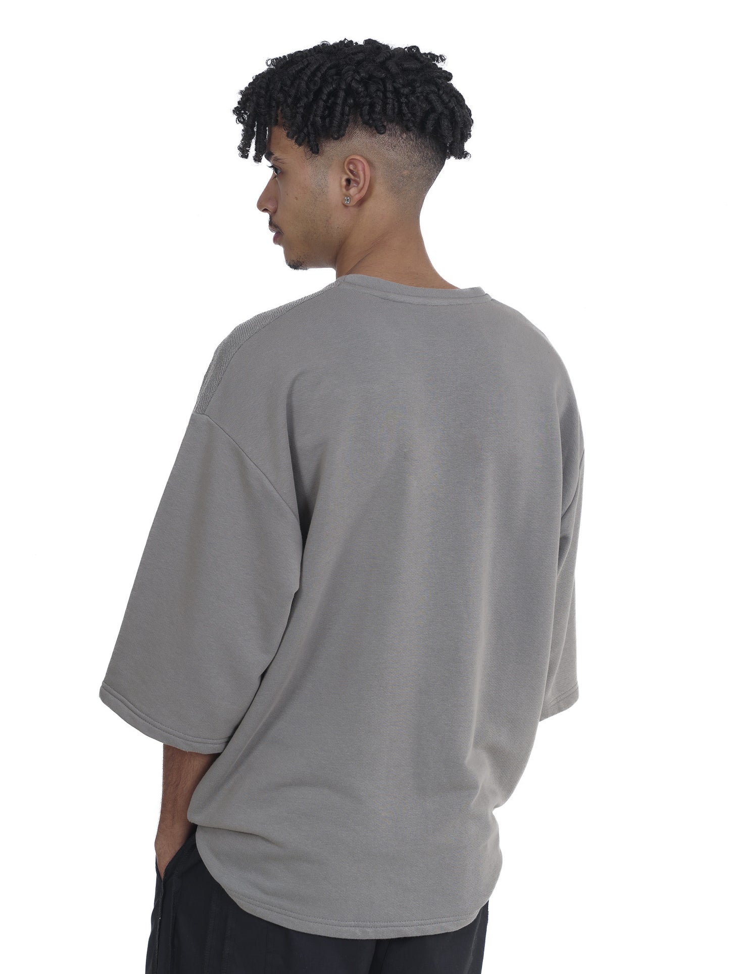 PATCHWORK OVERSIZED T-SHIRT IN GREY