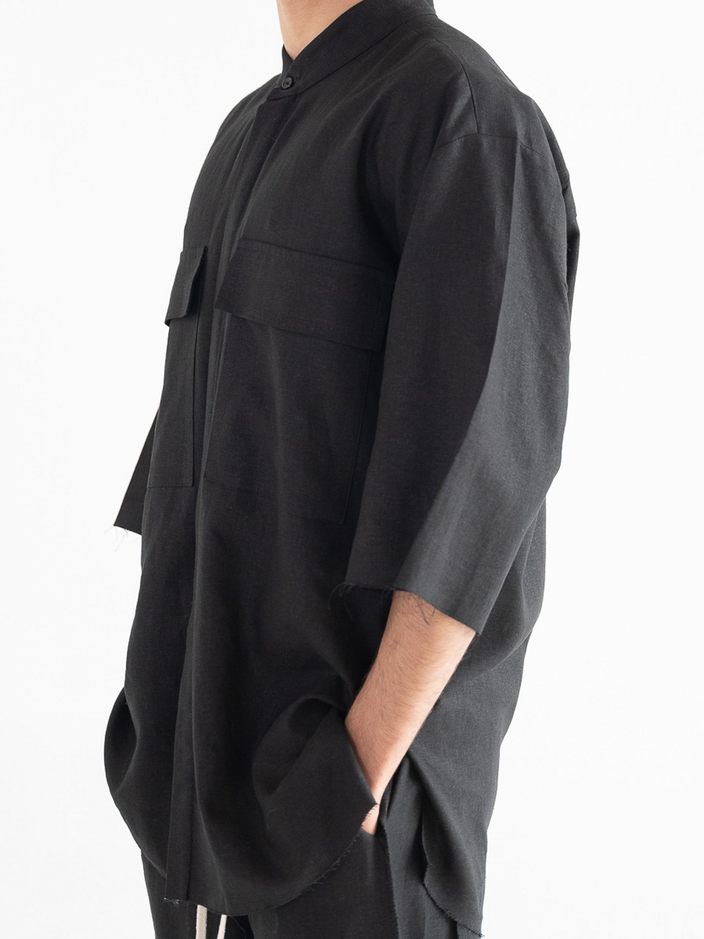 FERE STUDIOS LINEN SHIRT IN BLACK
