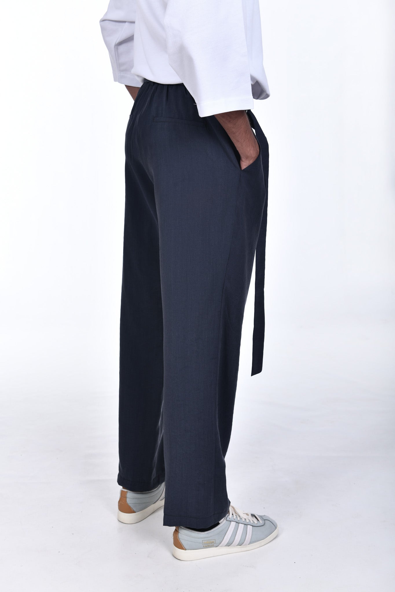 FERE STUDIOS PANTS BAGGY CHINO TROUSERS IN GREY ANTHRACITE