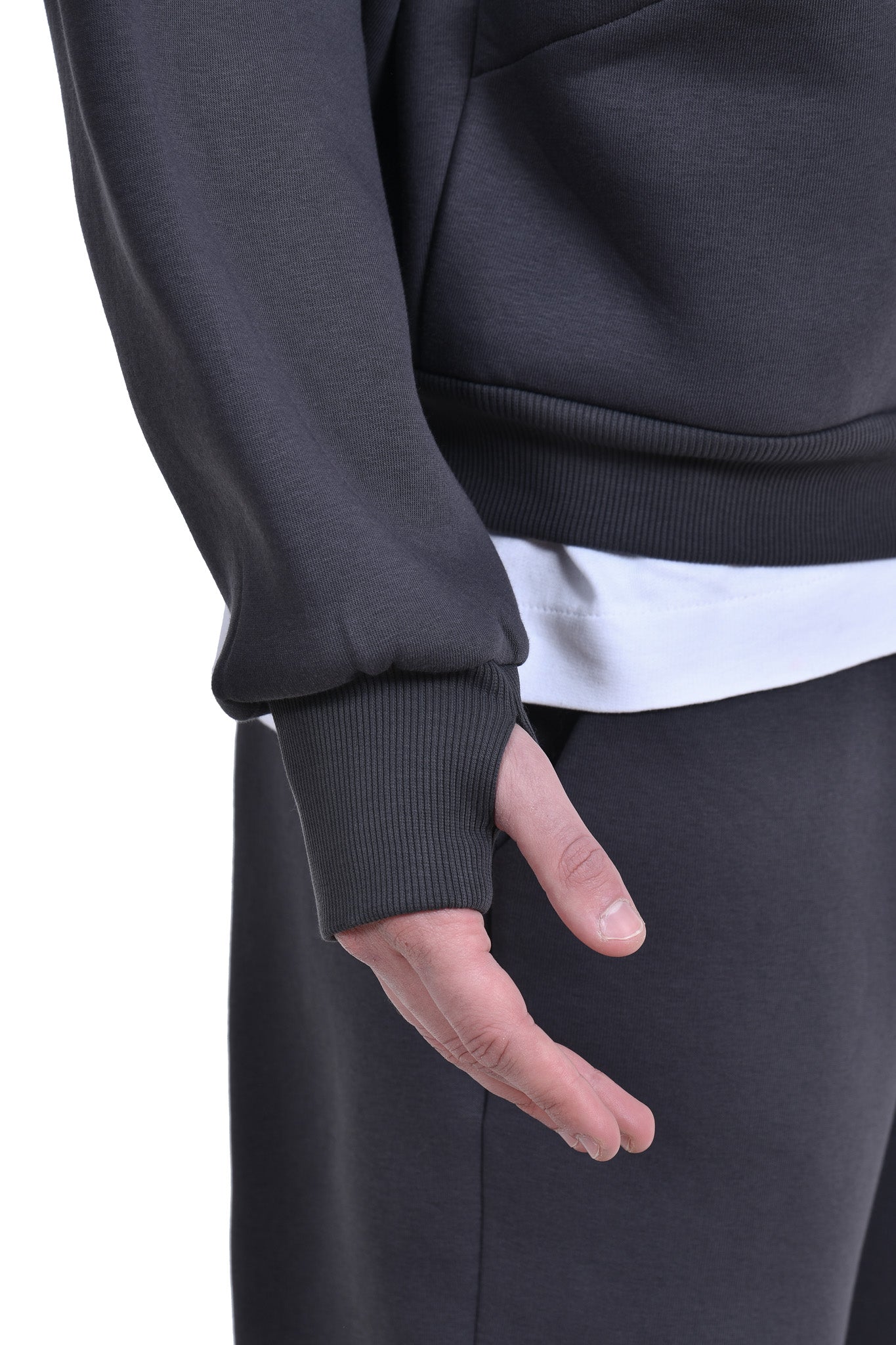 FERE STUDIOS ZIPPER HOODIE IN GRAY
