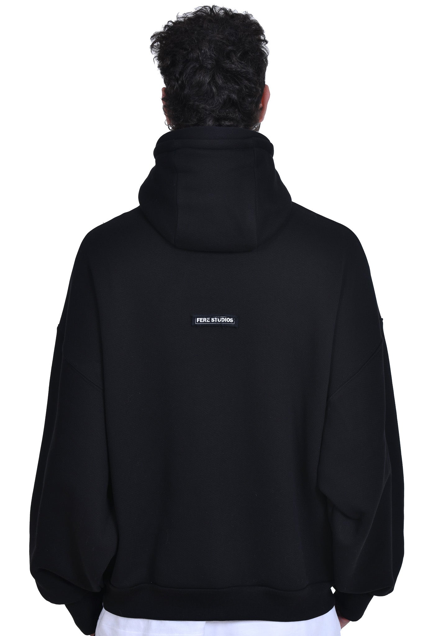 FERE STUDIOS ZIPPER HOODIE IN BLACK