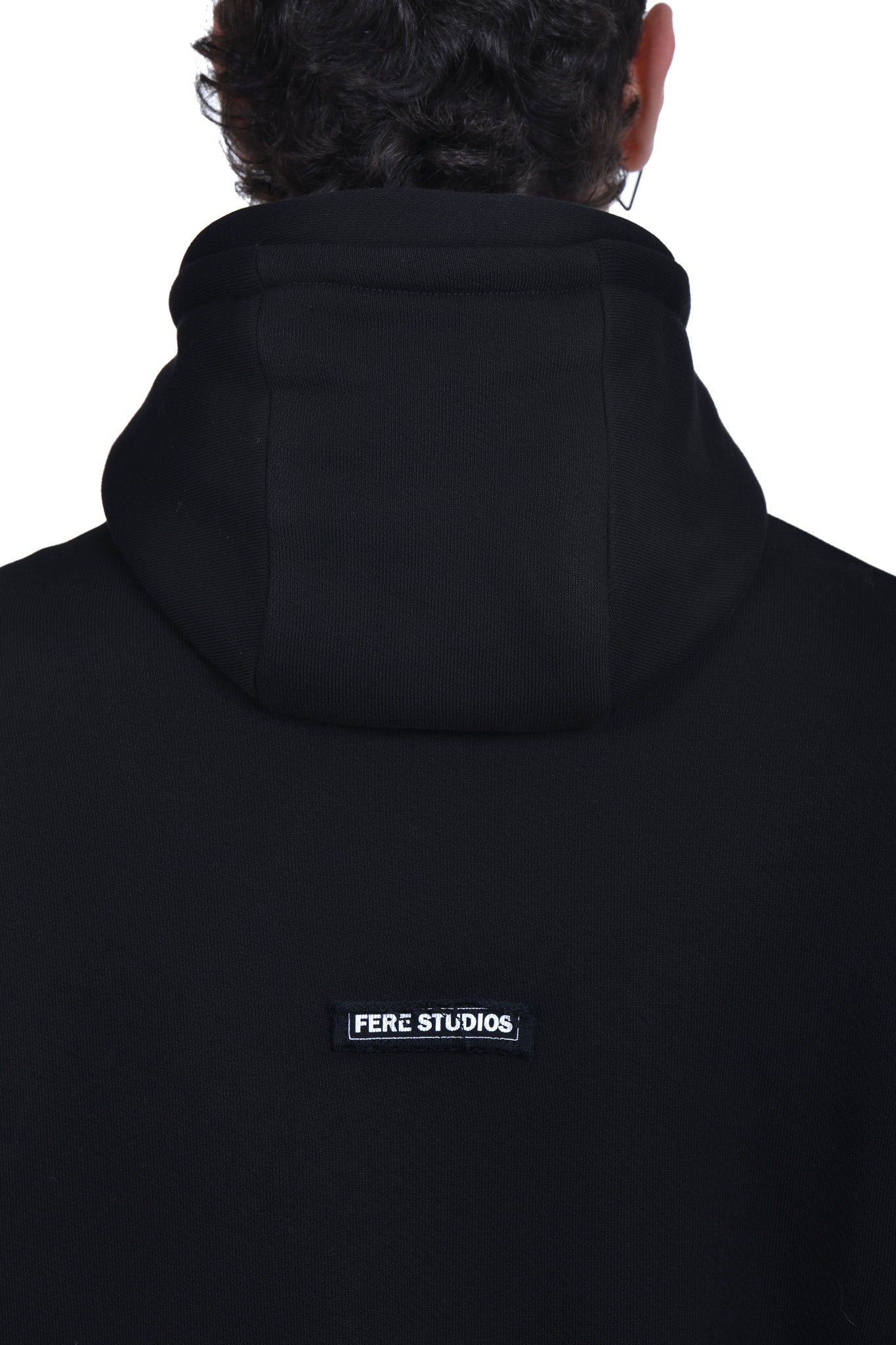FERE STUDIOS ZIPPER HOODIE IN BLACK