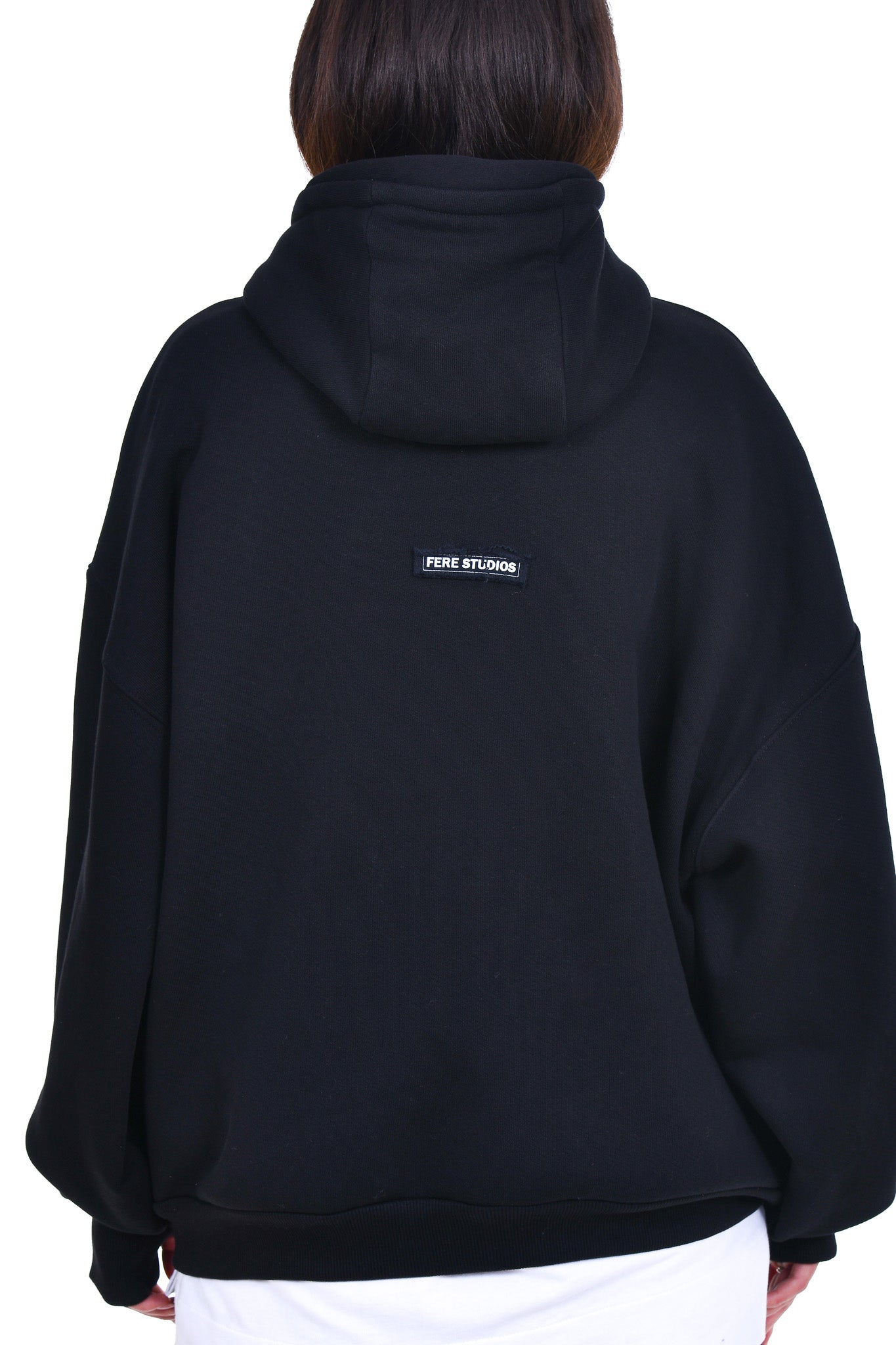 FERE STUDIOS ZIPPER HOODIE IN BLACK