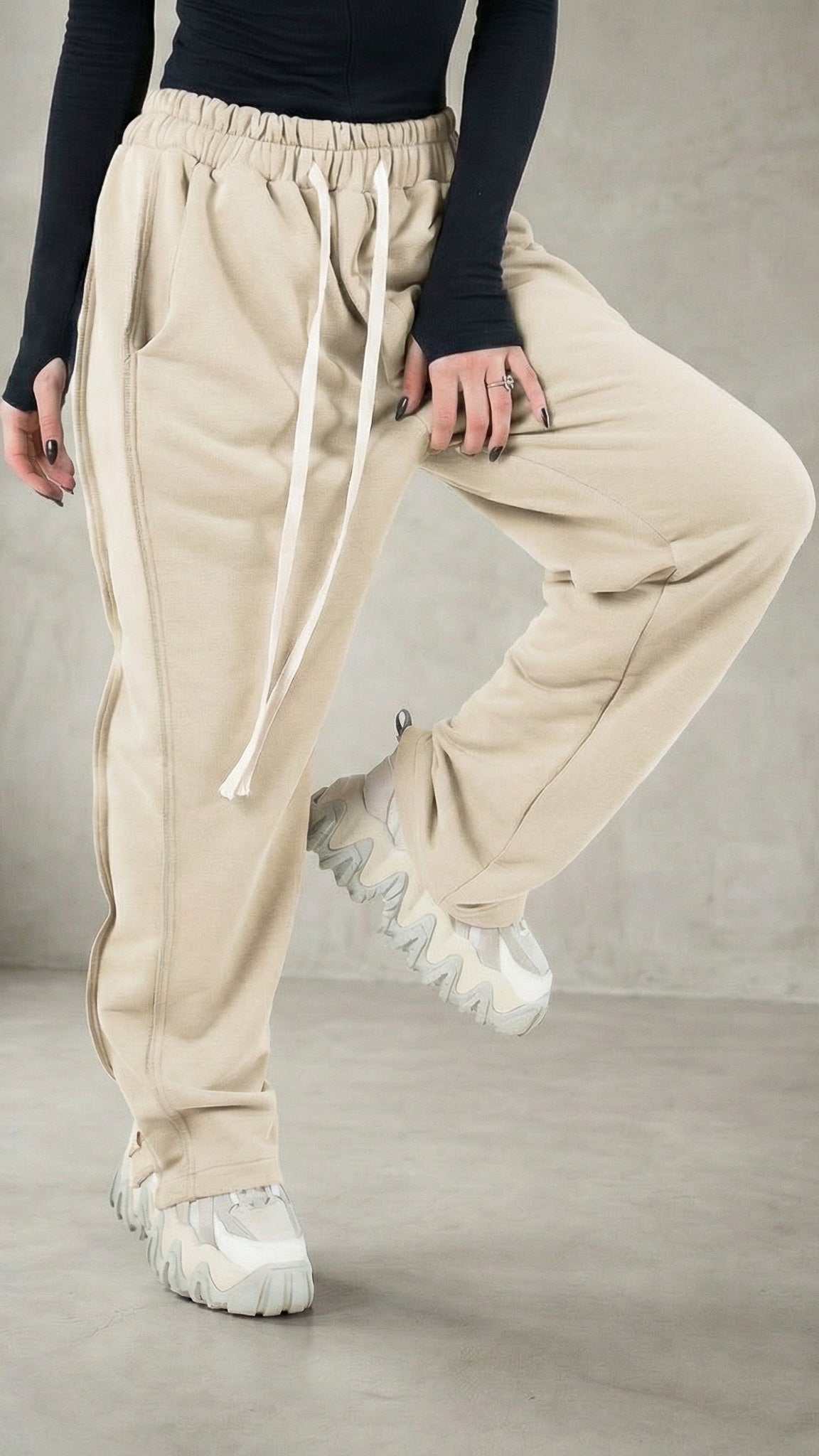 FS PANTS BAGGY LOOSE FIT IN BEIGE