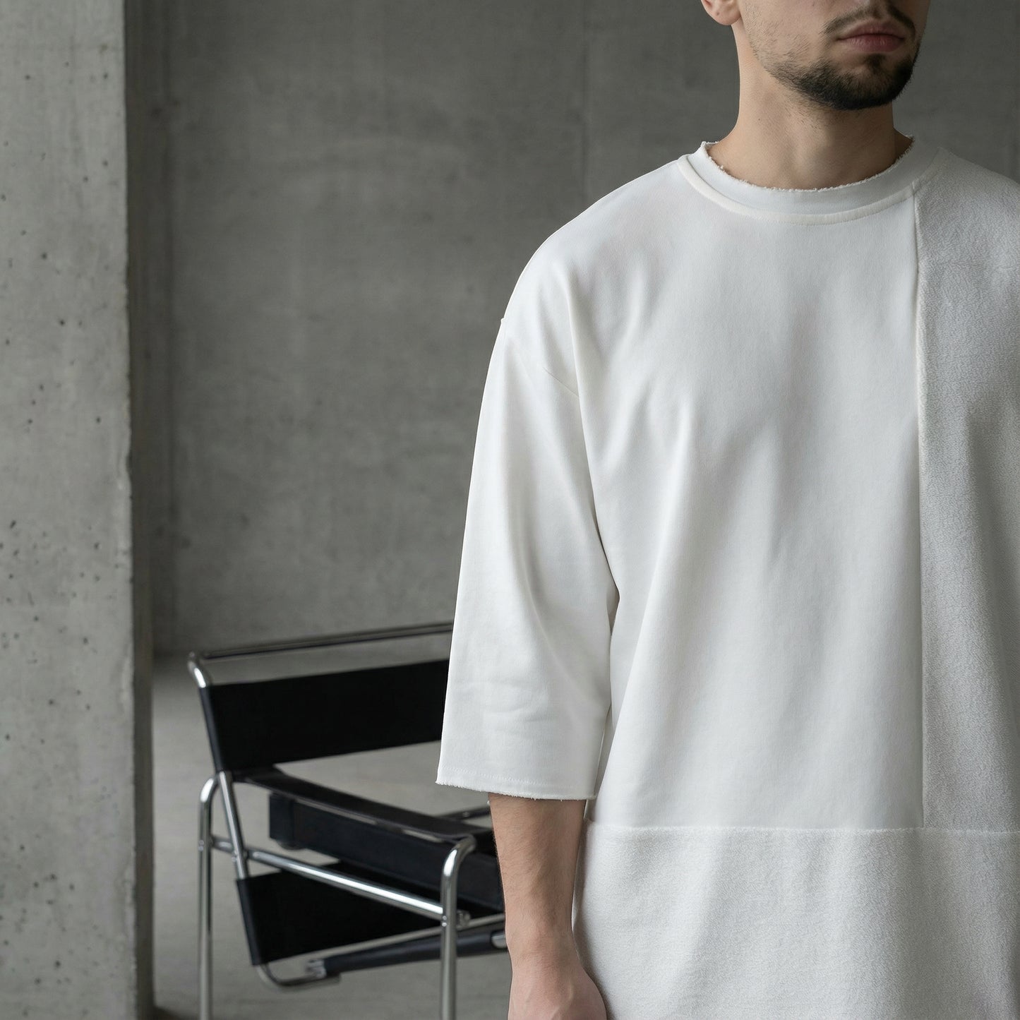 PATCHWORK OVERSIZED T-SHIRT IN OFF WHITE