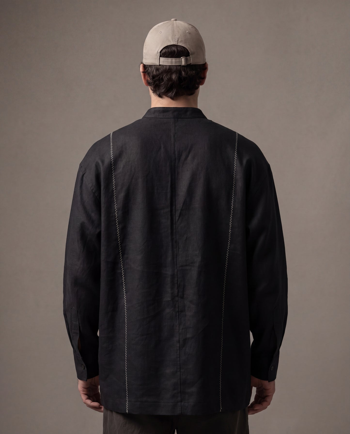Linen Studio Shirt — Black