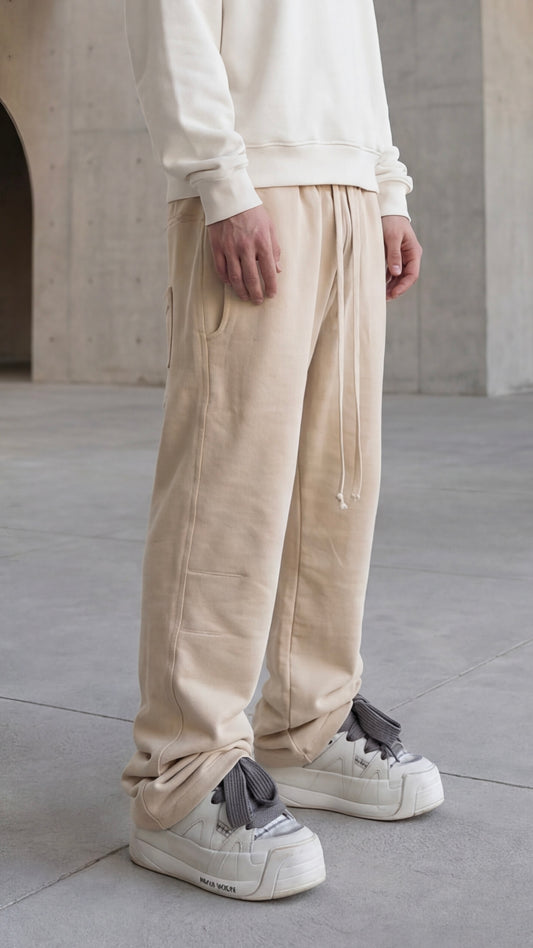 pantaloni trening barbati negri oversized bumbac premium fit lejer stil minimalist Fere Studios