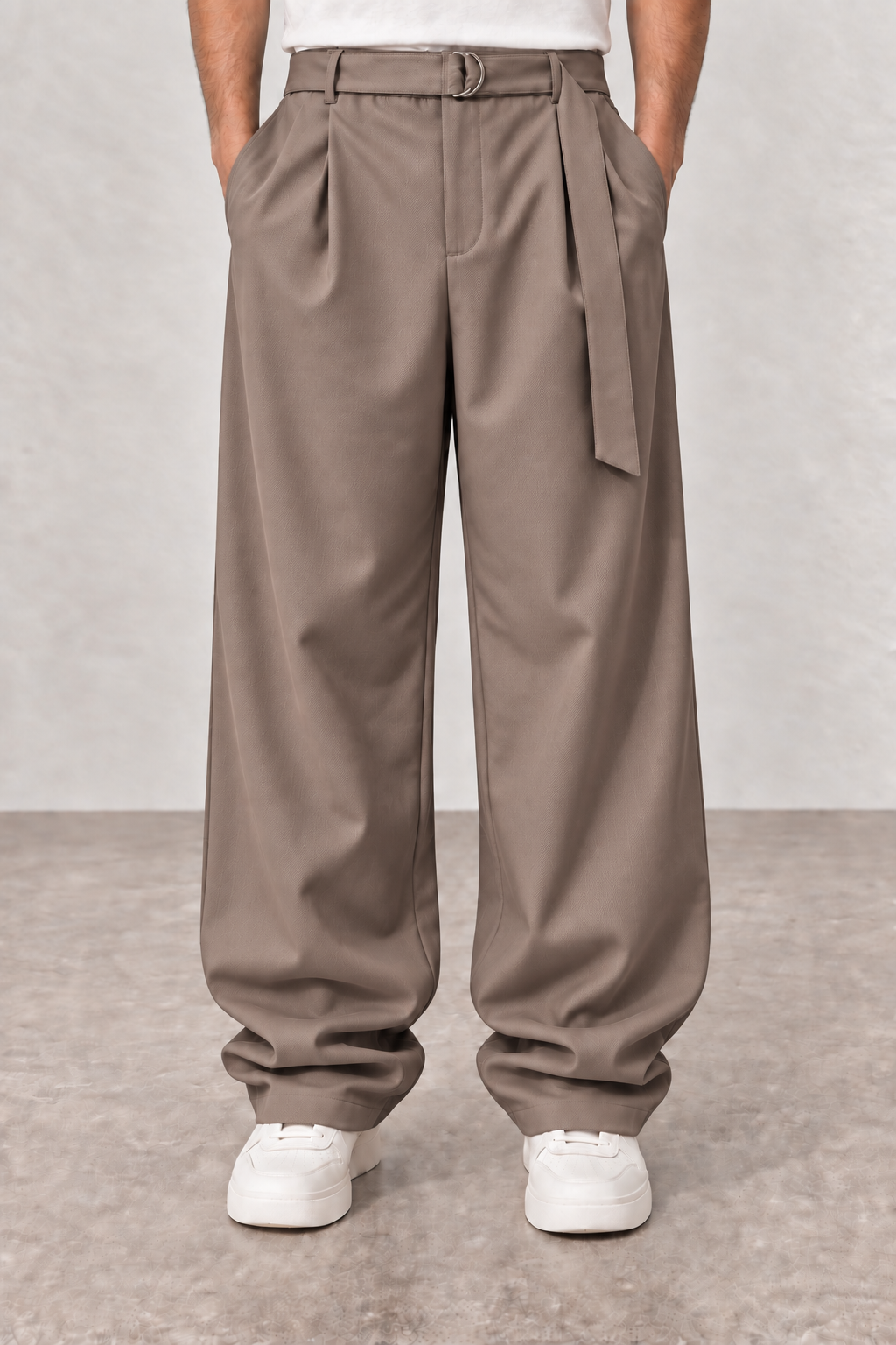 FS Wide Pleated Pants – Taupe