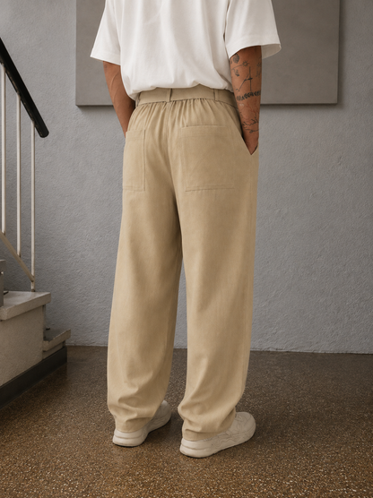 LINEN FS PANTS IN  BEIGE