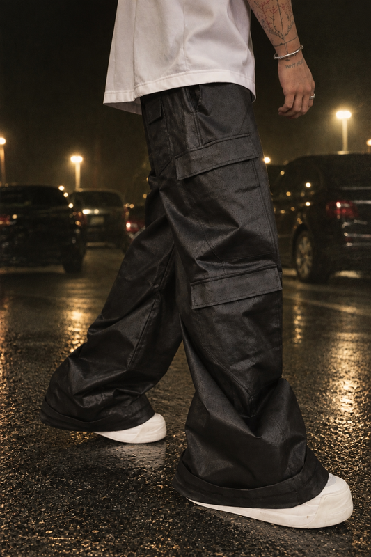 FS WAXED WIDE CARGO PANTS