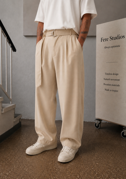TENCEL FS PANTS IN BEIGE