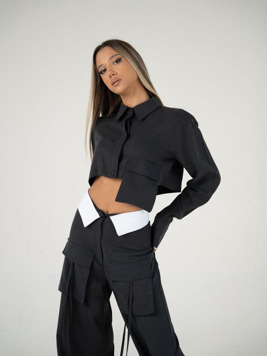 KATUO CROP SUITE IN GRAY