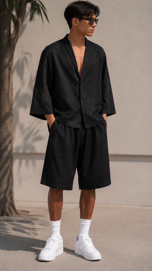 FS TENCEL SET IN BLACK