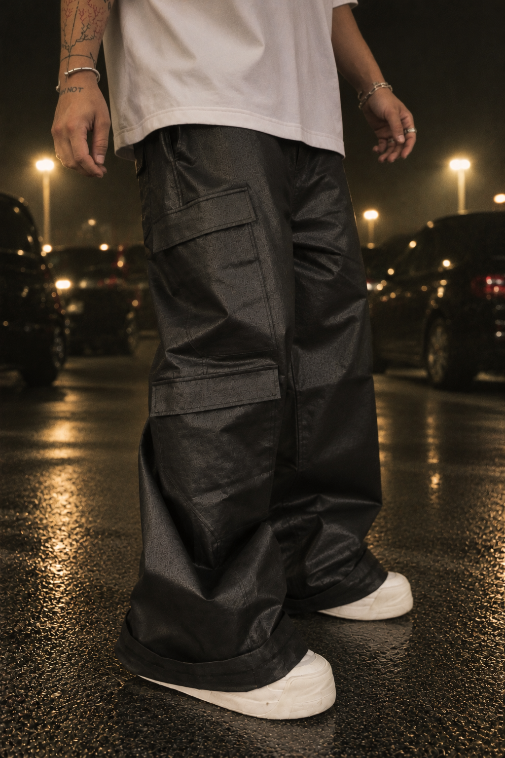 FS WAXED WIDE CARGO PANTS