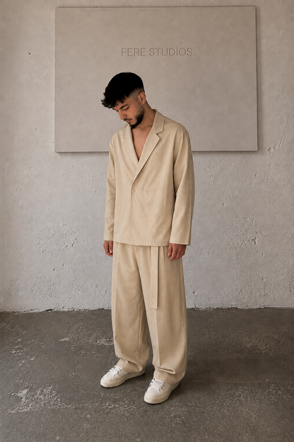FS – Oversized Linen Set | Natural Beige