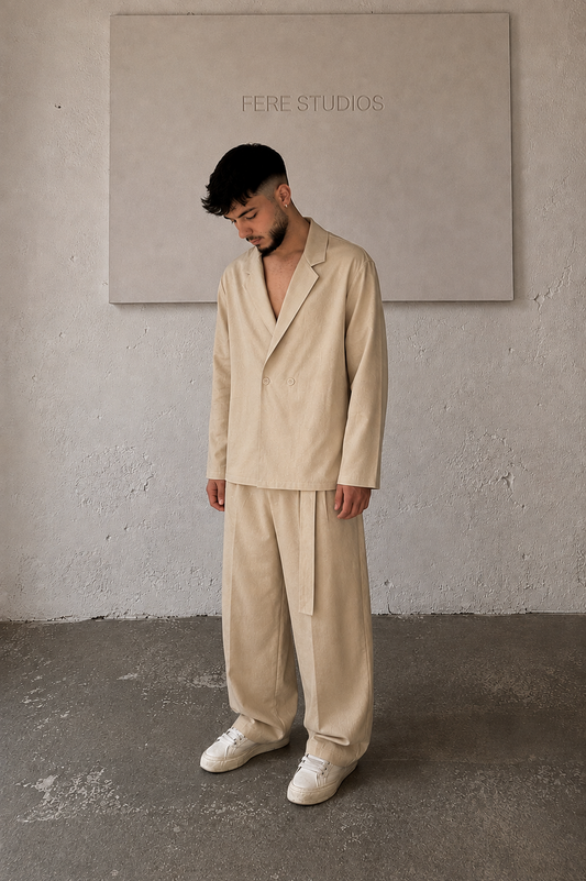 FS – Oversized Linen Set | Natural Beige