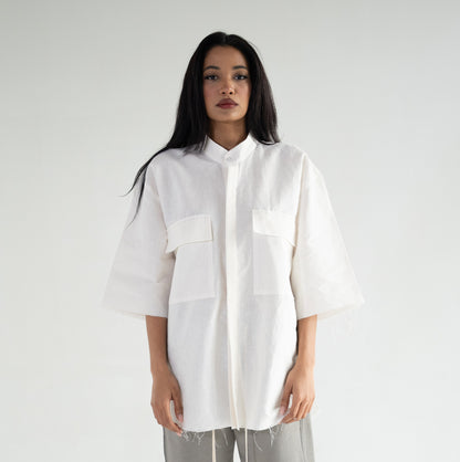 FERE STUDIOS LINEN SHIRT IN OFF WHITE