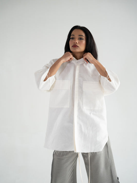 FERE STUDIOS LINEN SHIRT IN OFF WHITE