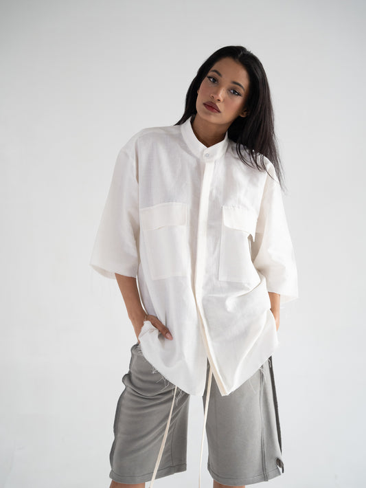 FERE STUDIOS LINEN SHIRT IN OFF WHITE