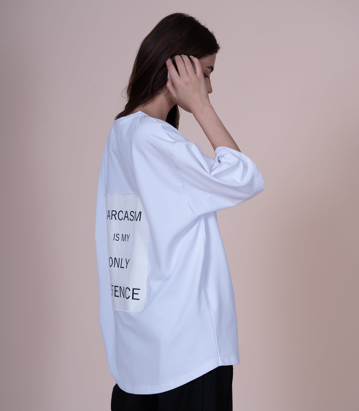 ABCDEFUCKOFF CLASIC OVERSIZED T-SHIRT IN WHITE