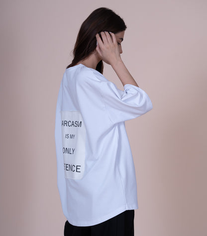 ABCDEFUCKOFF CLASIC OVERSIZED T-SHIRT IN WHITE