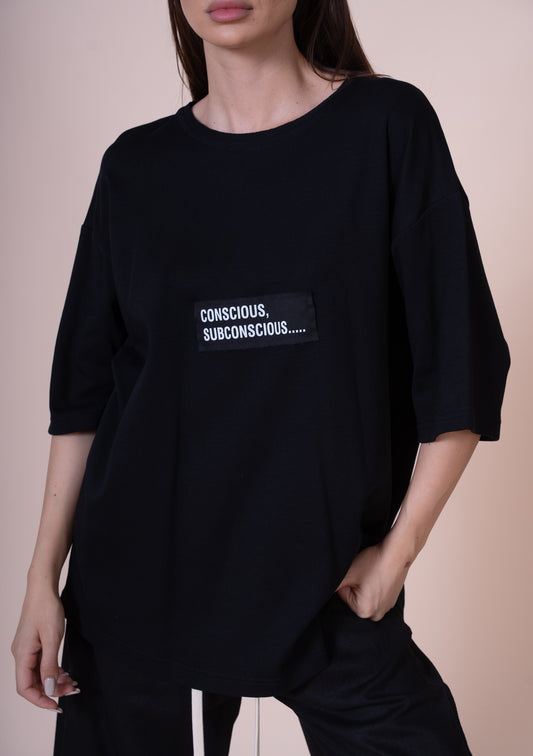 CONSCIOUS SUBCONCIOUS CLASIC OVERSIZED T-SHIRT IN BLACK