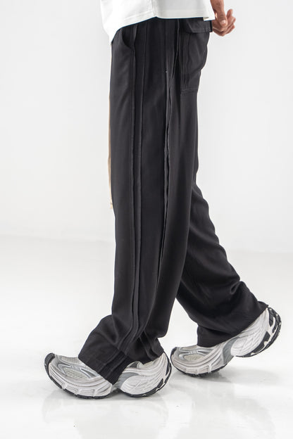 FERE STUDIOS PANTS BAGGY DOUBLE LANE IN BLACK