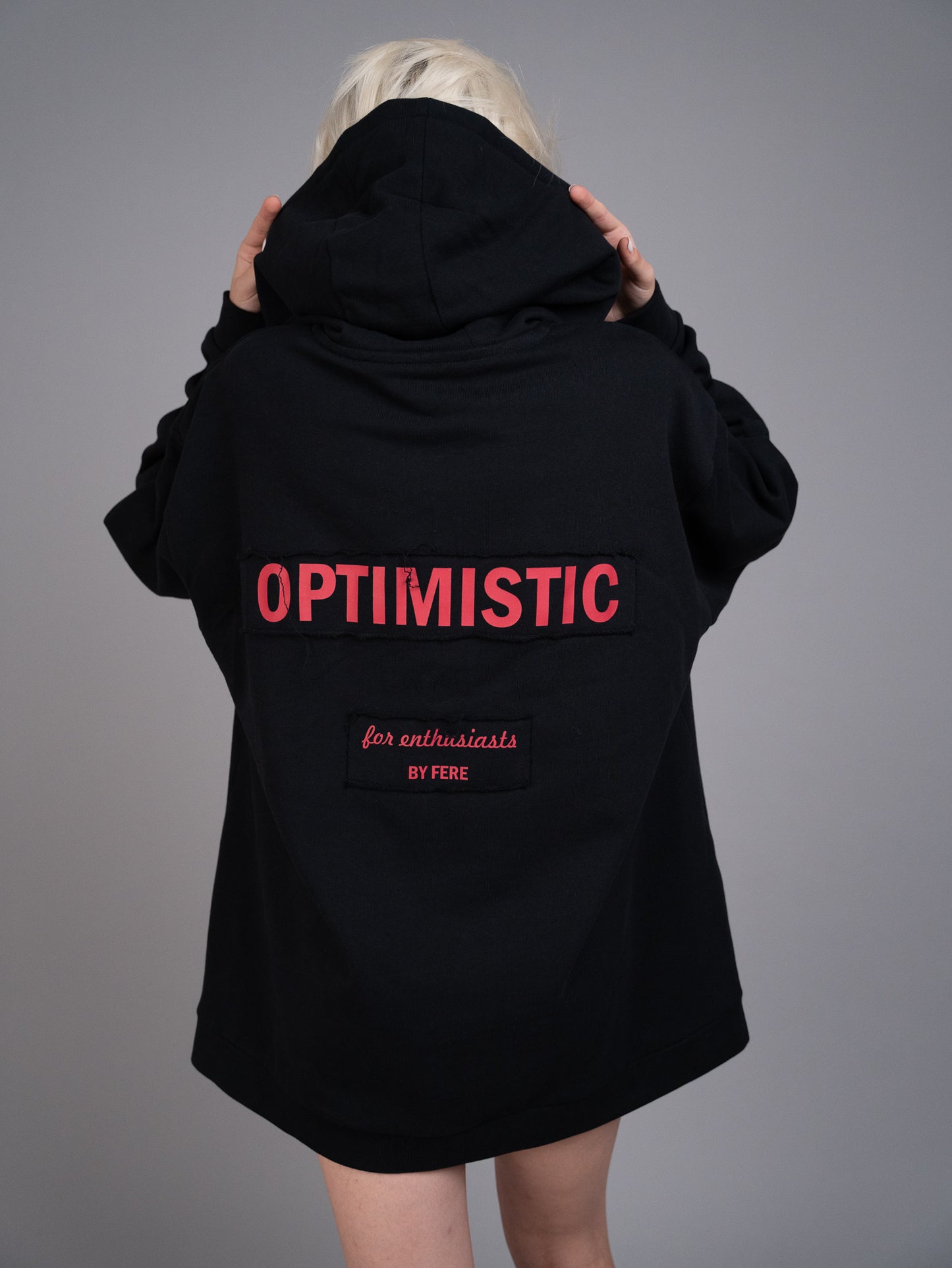 OPTIMISTIC HOODIE OVERSIZED IN BLACK
