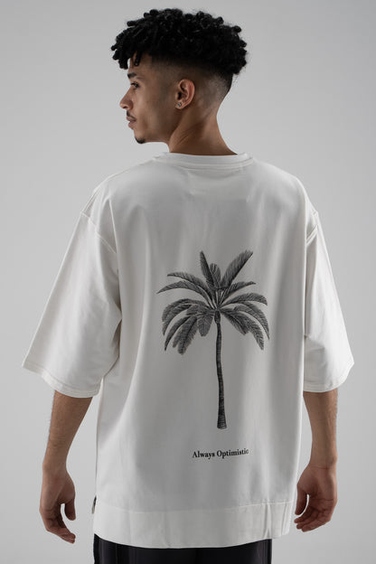 FERE STUDIOS T-SHIRT PALM IN OFF WHITE