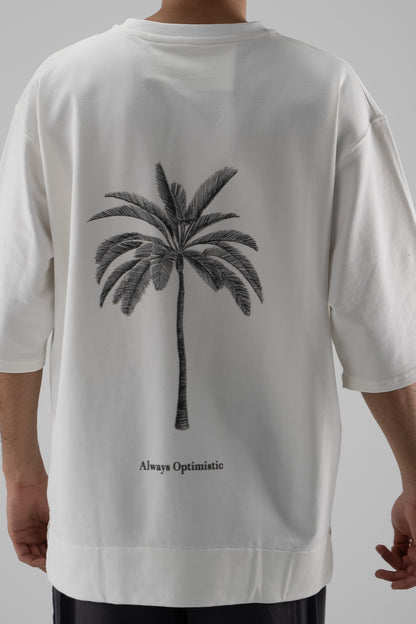 FERE STUDIOS T-SHIRT PALM IN OFF WHITE