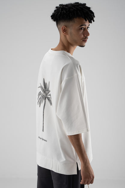 FERE STUDIOS T-SHIRT PALM IN OFF WHITE