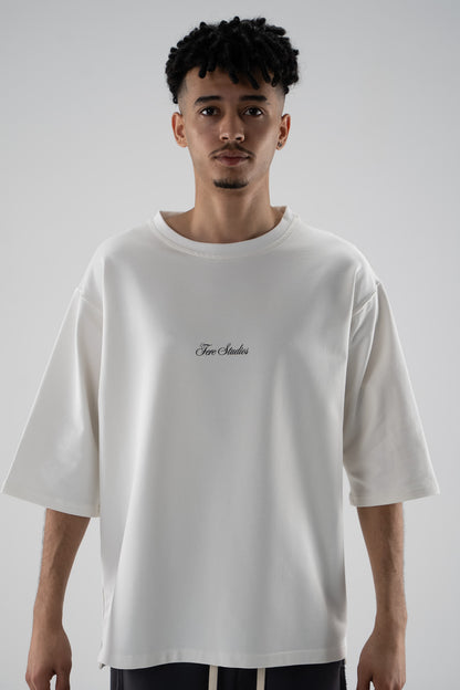 FERE STUDIOS T-SHIRT IN OFF WHITE "CONNECTING WITH NATURE"