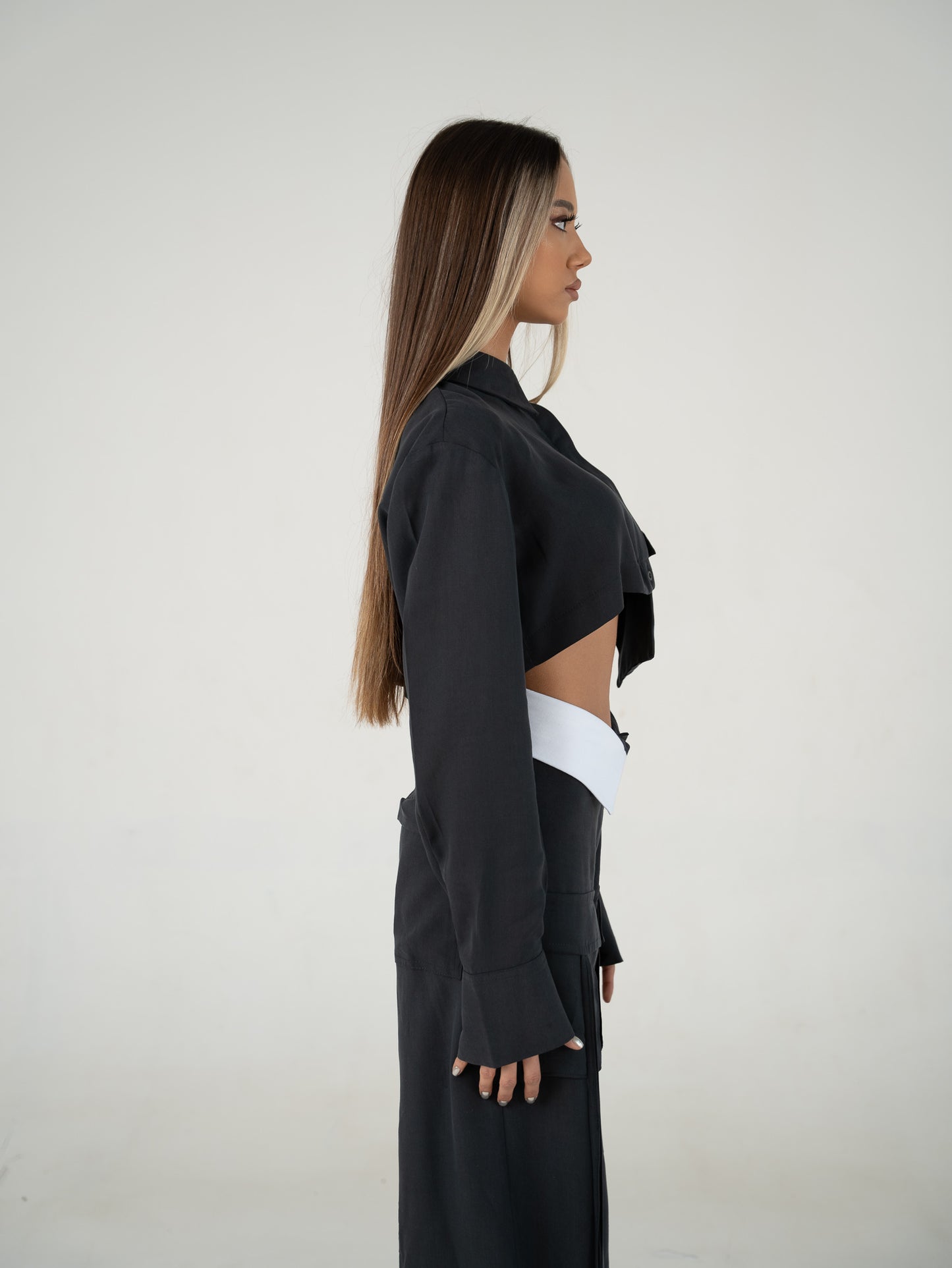 KATUO CROP SUITE IN GRAY