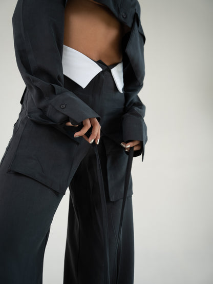 KATUO CROP SUITE IN GRAY