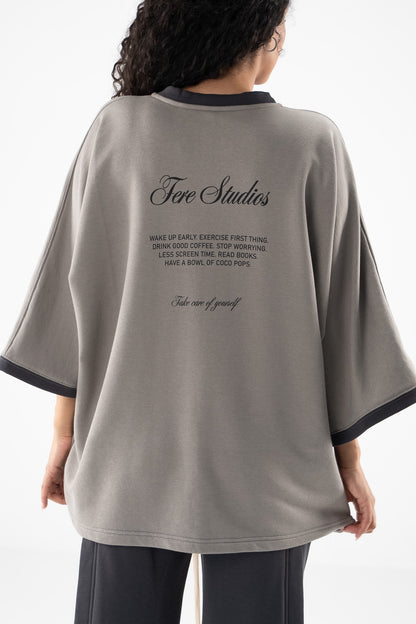 FERE STUDIOS T-SHIRT EXTRA OVERZISED 'TAKE CARE OF YOURSELF"