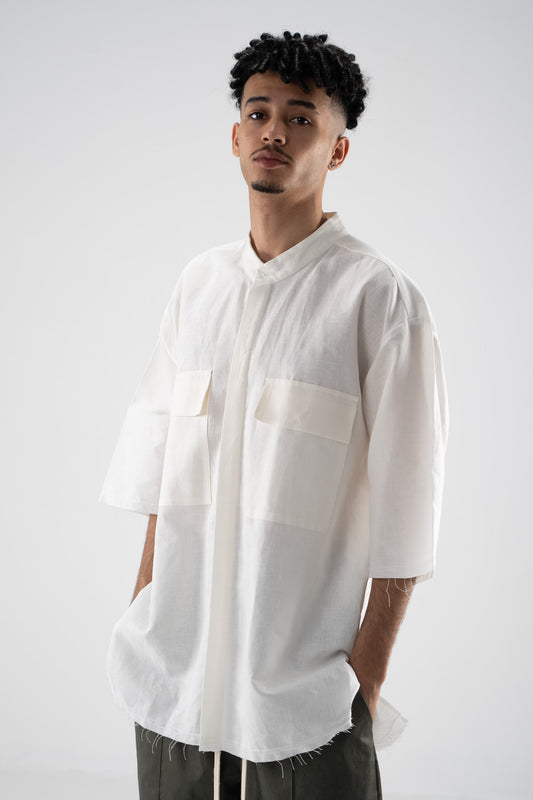 FERE STUDIOS LINEN SHIRT IN OFF WHITE